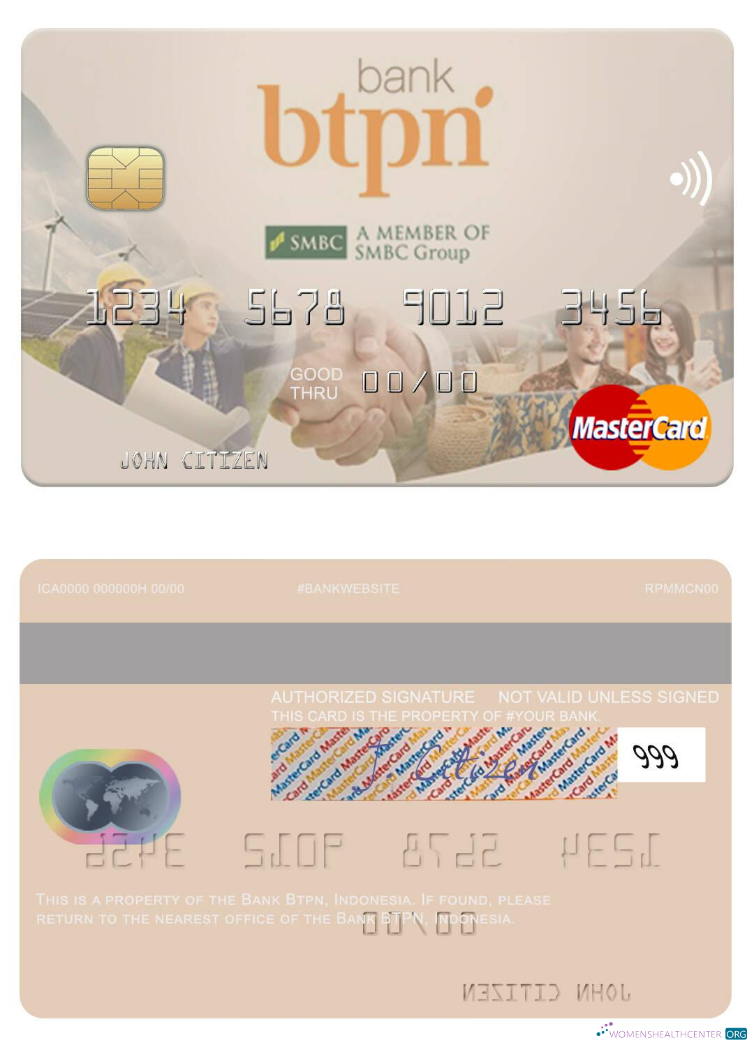 Download Indonesia Bank BTPN mastercard Photoshop template
